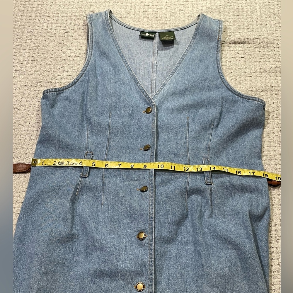 Vintage Chambray Button-Front Midi Dress with Belt - Picture 10 of 14